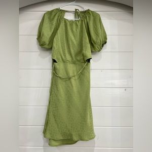 Green backless dress